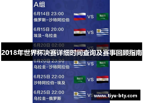 2018年世界杯决赛详细时间查询及赛事回顾指南 2018年世界杯决赛详细时间查询及赛事回顾指南
